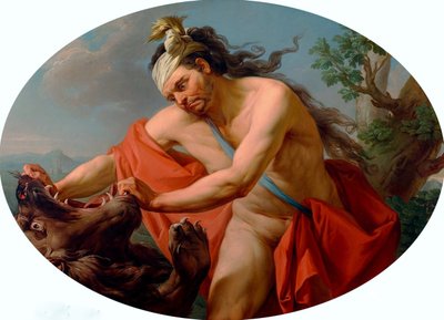 Herkules und der nemeische Löwe von Marcello Bacciarelli